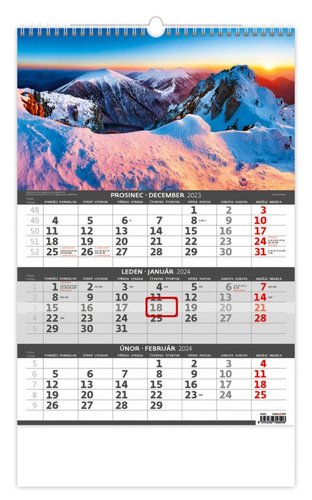 Stil Tříměsíční kalendář Hory 2024