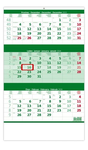 Stil Tříměsíční kalendář zelený 2024