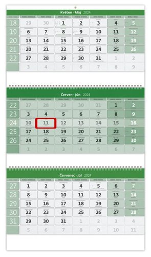 Stil Tříměsíční kalendář GREEN na recyklovaném papíře 2024