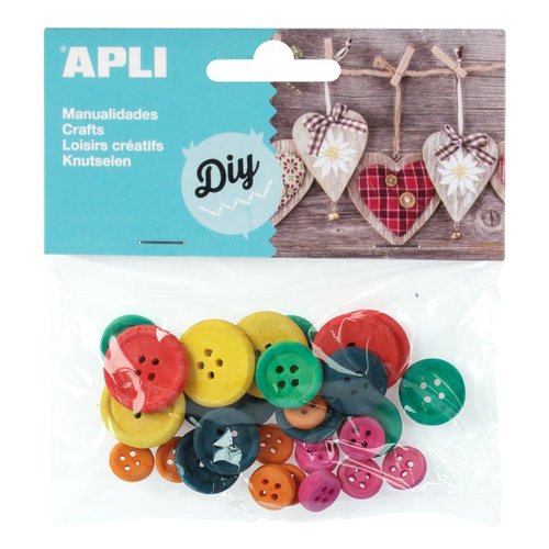 APLI knoflky devn, mix velikost, mix barev