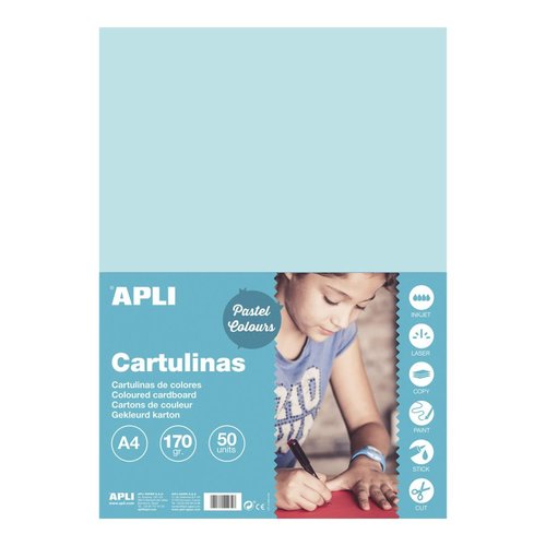 APLI barevn papr, A4, 170 g, svtle modr
