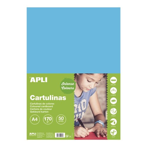 APLI barevn papr, A4, 170 g, nebesky modr