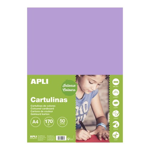 APLI barevn papr, A4, 170 g, svtle fialov