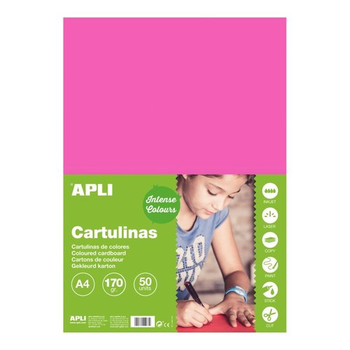 APLI barevn papr, A4, 170 g, fuchsiov