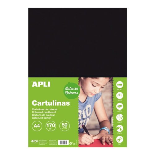 APLI barevn papr, A4, 170 g, ern