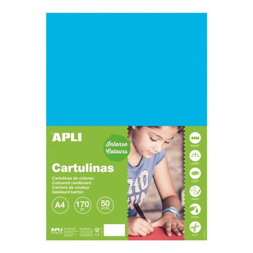 APLI barevn papr, A4, 170 g, stedn modr