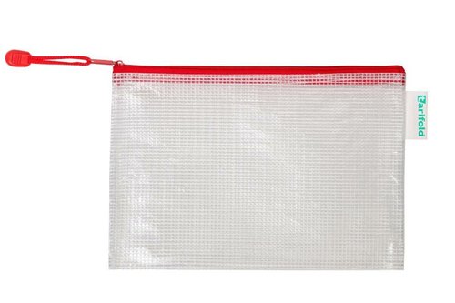 Tarifold oblka se zipem, A6, PVC sovina, erven, 8 ks