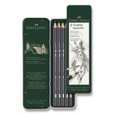 Faber-Castell Akvarelov grafitov tuka Art Aquarelle 5 ks, plechov krabika