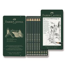Faber-Castell Grafitová tužka Castell 9000 Design set 12 ks, plechová krabička