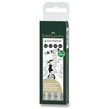 Faber-Castell Popisova Ecco Pigment sada 4 ks, ern