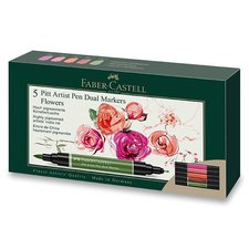 Popisova Faber-Castell Pitt Artist Pen Dual Marker Flowers sada 5 ks