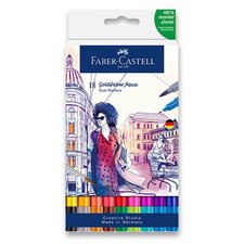 Popisova Faber-Castell Goldfaber Aqua Dual Marker sada, 18 barev