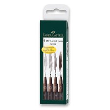 Faber-Castell Popisova Pitt Artist Pen sada 4 ks, S, F, M, B, sepia