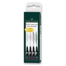 Faber-Castell Popisova Pitt Artist Pen sada 4 ks, XS, S, F, M, ern