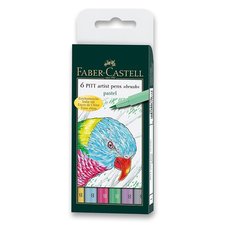 Faber-Castell Popisova Pitt Artist Pen Brush 6 ks, pastelov barvy