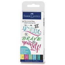 Faber-Castell Popisovač Pitt Artist Pen Hand Lettering 6 kusů, pastelová sada