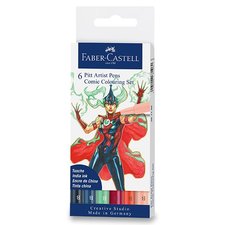 Faber-Castell Popisova Pitt Artist Pen Comic mix barev, 6 ks
