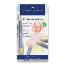 Akvarelov pastelky Faber-Castell Goldfaber Aqua Pastel plechov krabika, 12 ba