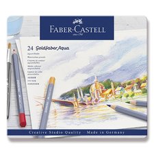Faber-Castell Akvarelov pastelky Goldfaber Aqua plechov krabika, 24 barev