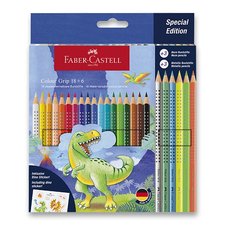 Pastelky Faber-Castell Colour Grip Dinosaurus souprava, 24 ks