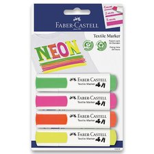 Popisovae na textil Faber-Castell 4 neonov barvy
