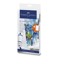 Akrylov barvy Faber-Castell 12 barev, tuba 20 ml