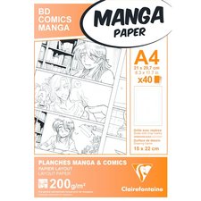 Blok Clairefontaine Manga BD Comic squares A4, 40 list, 200 g