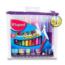 Dětské fixy MAPED Color´Peps, pouzdro na zip, 12 barev
