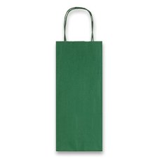Papírová taška Allegra, 140 x 85 x 390 mm, na lahev, zelená