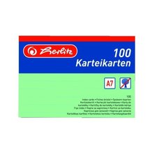 Herlitz - Karty do kartotky A7, zelen, linka