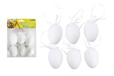 Vajko dekoran plastov bl na zaven 6 cm, 6ks  /W033818/