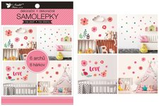 Samolepky pokoj. v bloku kvtiny, koleka 16 x 23 cm 6 list / 15055