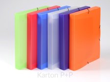 Karton P+P Krabice PP s gumou A4 Opaline modr