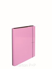 Karton P+P 3klopé lamino desky s gumičkou PASTELINI růžová