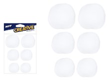 Kuliky Pompom 4,6,8cm/6ks bl