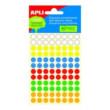 APLI samolepic etikety, O 8 mm, mix barev
