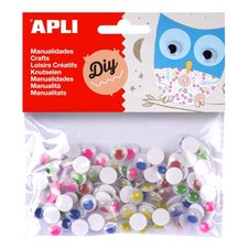 APLI MOVING EYES - oi kulat, O 10 mm, samolepic, mix barev