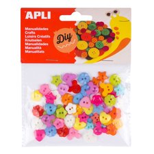APLI knoflky barevn, O 12 mm, plastov, mix barev