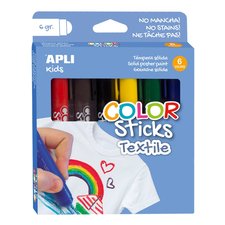 APLI barvy v tyince na textil, 6 x 6 g, mix barev