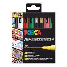 Posca sada popisova PC-3M, CHRISTMAS, 0,9 - 1,3 mm, mix vnonch barev (8 ks)