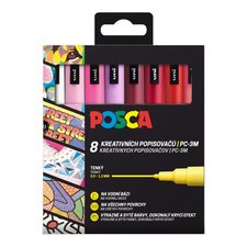 Posca sada popisova PC-3M, LOVE, 0,9 - 1,3 mm, mix teplch tn (8 ks)