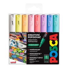 Posca sada popisova PC-1M, 0,7 - 1 mm, pastelov barvy (8 ks)