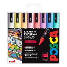 Posca sada popisova PC-5M, 1,8 - 2,5 mm, pastelov barvy (8 ks)
