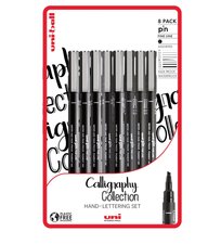 UNI PIN Calligraphy sada 8 ks liner, ern