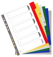 Exacompta rozliova seln 1-6, A4 maxi, PP, mix barev