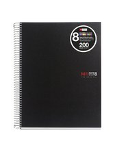 Miquelrius poznmkov blok Basic NB-8, A4, 70 g, PP, 200 list, linka, ern